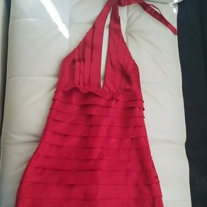 BCBG hot red super sexy halter mini